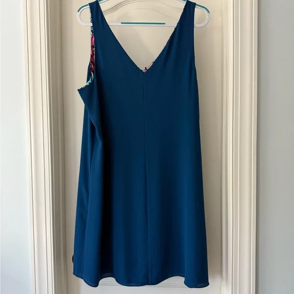 EUC Lilly Pulitzer Reversible Florin Sleeveless V-neck Shift Dress Pink and Teal - Picture 4 of 4